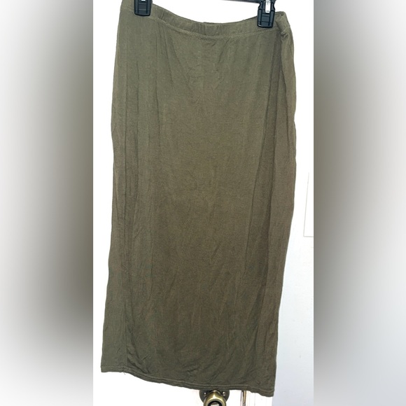 Olive green midi skirt - Picture 3 of 5